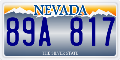 NV license plate 89A817
