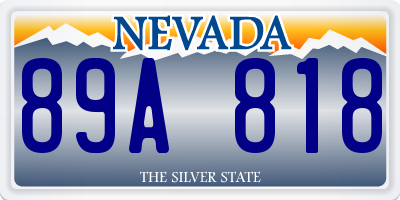 NV license plate 89A818