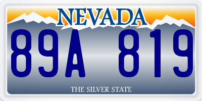 NV license plate 89A819