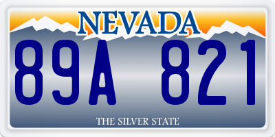 NV license plate 89A821