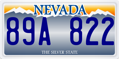 NV license plate 89A822