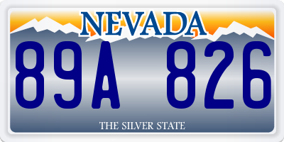 NV license plate 89A826