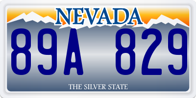 NV license plate 89A829