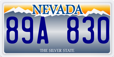 NV license plate 89A830