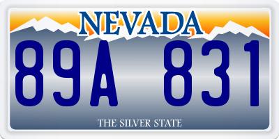 NV license plate 89A831