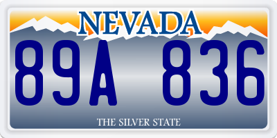 NV license plate 89A836