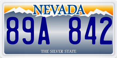 NV license plate 89A842