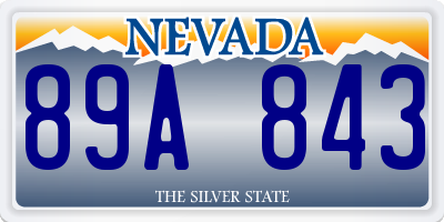 NV license plate 89A843