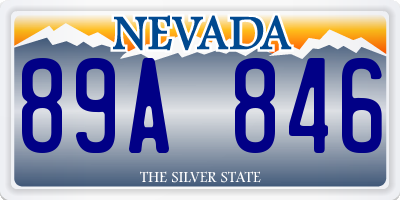 NV license plate 89A846