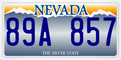 NV license plate 89A857