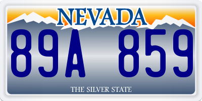 NV license plate 89A859