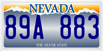 NV license plate 89A883