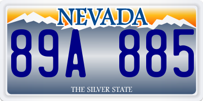 NV license plate 89A885