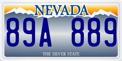 NV license plate 89A889