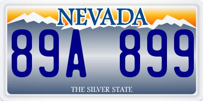 NV license plate 89A899