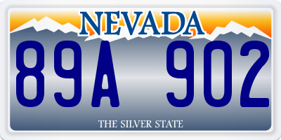 NV license plate 89A902