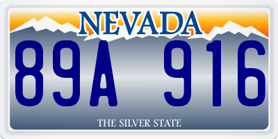 NV license plate 89A916