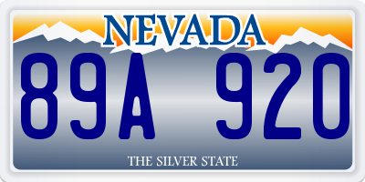 NV license plate 89A920