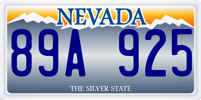 NV license plate 89A925