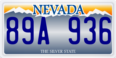 NV license plate 89A936