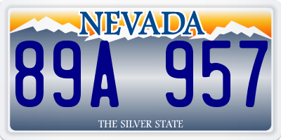 NV license plate 89A957