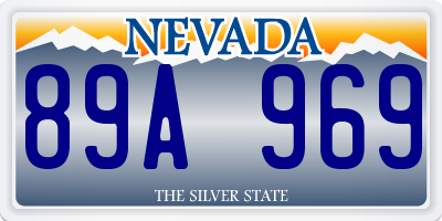 NV license plate 89A969