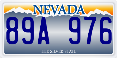 NV license plate 89A976