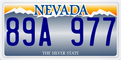 NV license plate 89A977