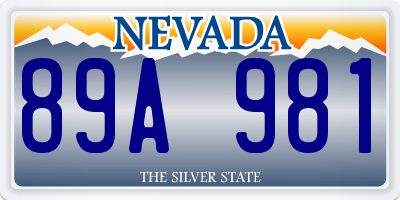 NV license plate 89A981