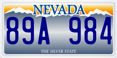 NV license plate 89A984