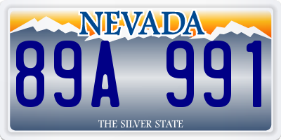 NV license plate 89A991