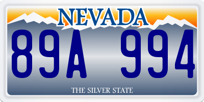 NV license plate 89A994