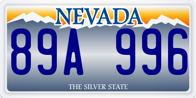 NV license plate 89A996