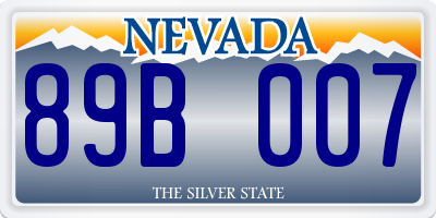 NV license plate 89B007