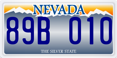 NV license plate 89B010