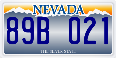 NV license plate 89B021
