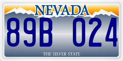 NV license plate 89B024