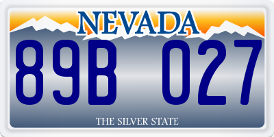 NV license plate 89B027