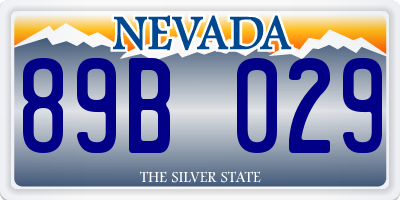 NV license plate 89B029