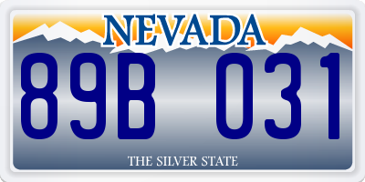 NV license plate 89B031