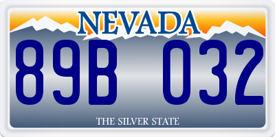 NV license plate 89B032