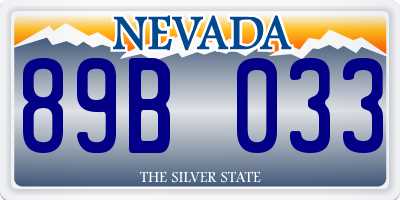 NV license plate 89B033
