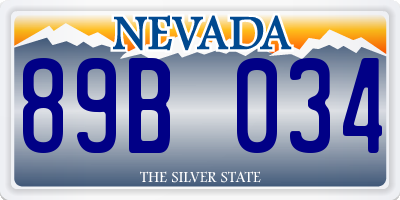 NV license plate 89B034