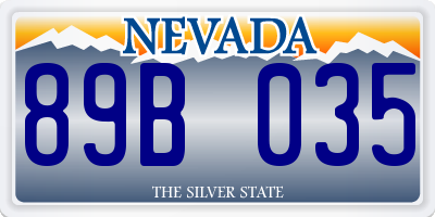 NV license plate 89B035