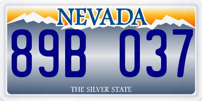 NV license plate 89B037