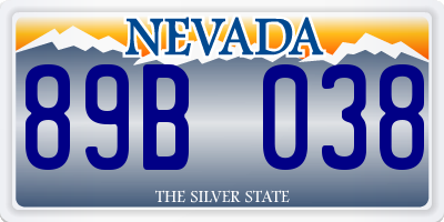 NV license plate 89B038