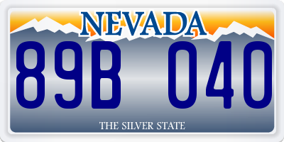 NV license plate 89B040
