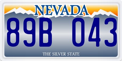 NV license plate 89B043