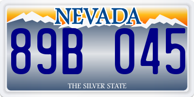 NV license plate 89B045