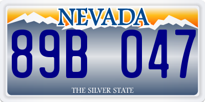 NV license plate 89B047